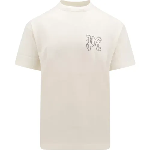 Ss24 T-Shirt with Rounded Collar , male, Sizes: S, M, XL, L, XS - Palm Angels - Modalova