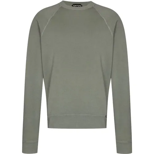Cotton Sweatshirt with Long Sleeves , male, Sizes: L - Tom Ford - Modalova
