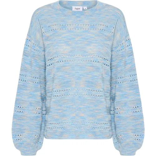 Soft Knit Sweater with Hole Pattern , female, Sizes: S - Saint Tropez - Modalova