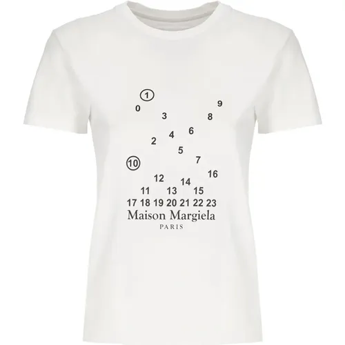 Cotton T-shirt with Iconic Logo , female, Sizes: M, S - Maison Margiela - Modalova