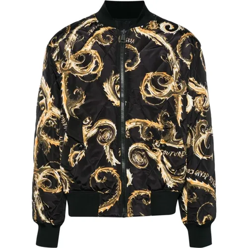 Schwarze Bomberjacke für Männer,Mäntel - Versace Jeans Couture - Modalova