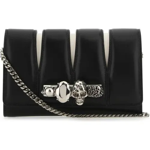 The Slash Clutch in Two-Tone Nappa Leather , female, Sizes: ONE SIZE - alexander mcqueen - Modalova