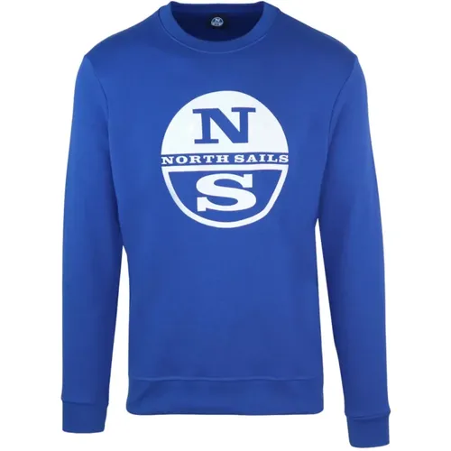 Baumwollmischung Rundhalsausschnitt Sweatshirt , Herren, Größe: L - North Sails - Modalova