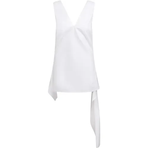 Cotton Sleeveless Shirt with Drawstring Waist , female, Sizes: S, XS - Plan C - Modalova