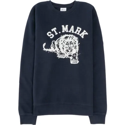 Vintage St Mark Lion Sweatshirt , Herren, Größe: L - Wild Donkey - Modalova