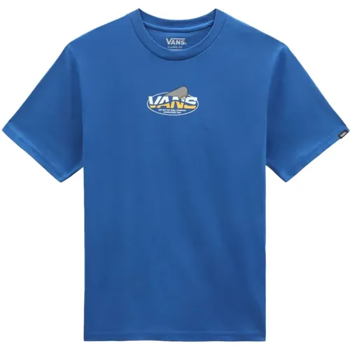 Blau Logo T-Shirt - Kurzarm , Herren, Größe: M - Vans - Modalova