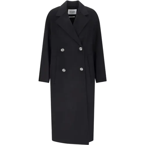 Schwarze Jacke im Cappotto-Stil , Damen, Größe: S - IVY OAK - Modalova
