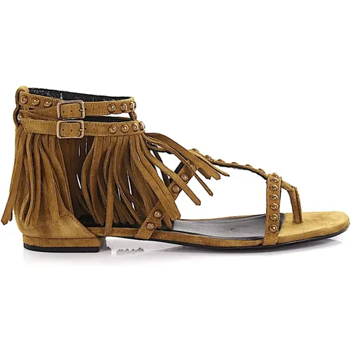 Stylish Flat Sandals , female, Sizes: 3 UK - Saint Laurent - Modalova