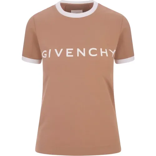 Braunes Archetype T-Shirt mit Signaturdruck , Damen, Größe: L - Givenchy - Modalova