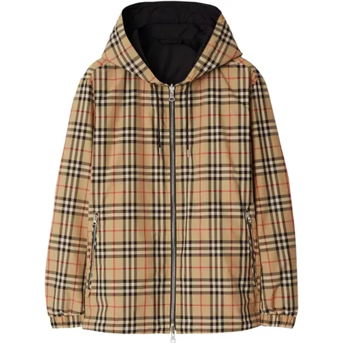 Vintage Check Hooded Jacket , male, Sizes: L, XL - Burberry - Modalova