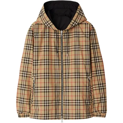 Vintage Check Hooded Jacket , male, Sizes: S, M - Burberry - Modalova