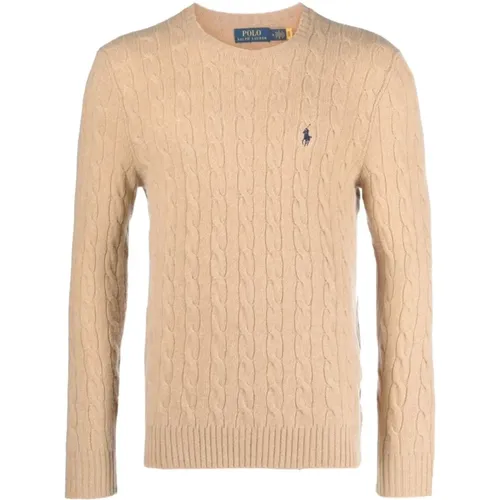 Beiger Zopfmuster Pullover , Herren, Größe: L - Ralph Lauren - Modalova