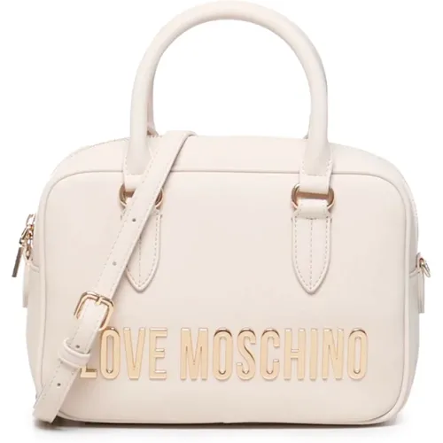 Weiße Logo-Tasche mit Verstellbarem Riemen - Love Moschino - Modalova
