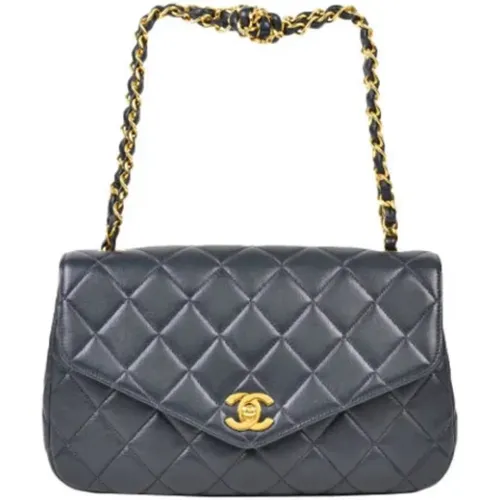 Navy Leather Chanel Bag , female, Sizes: ONE SIZE - Chanel Vintage - Modalova