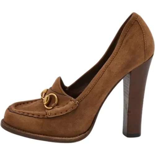 Pre-owned Suede heels , female, Sizes: 5 UK - Gucci Vintage - Modalova
