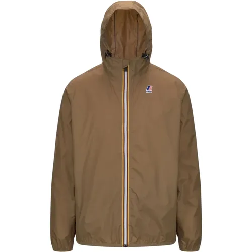 Nylon Waterproof Hooded Jacket , male, Sizes: L, S, M, XL - K-way - Modalova