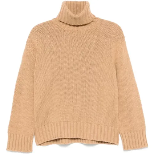 Kamelbrauner Strickpullover Drop-Shoulder , Damen, Größe: S - Fabiana Filippi - Modalova