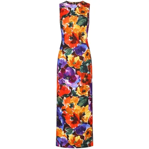 Blumenmuster Ärmelloses Knöchellanges Kleid - Dolce & Gabbana - Modalova