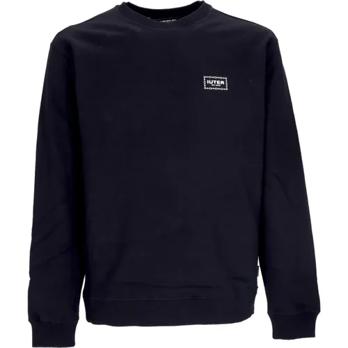 Schwarzer Leichter Crewneck Sweatshirt Kette , Herren, Größe: S - IUTER - Modalova