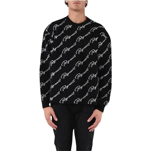 Jacquard Sweater with All-Over Logo , male, Sizes: L - Represent - Modalova
