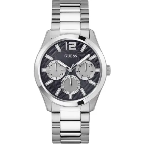 Multifunctional ZEN Watch in Silver/Black , male, Sizes: ONE SIZE - Guess - Modalova