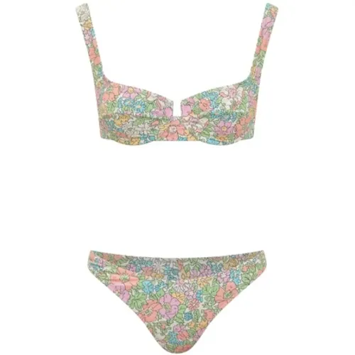 Floral Underwired High Rise Bikini Bottom , female, Sizes: L - Reina Olga - Modalova