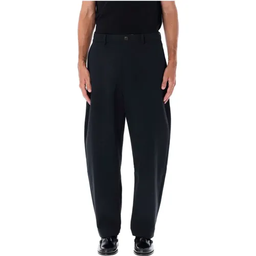 Darkest Navy Tapered Fit Trousers , male, Sizes: L - Studio Nicholson - Modalova