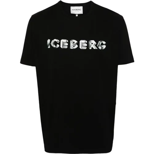 T-Shirt mit Logo-Print , Herren, Größe: M - Iceberg - Modalova