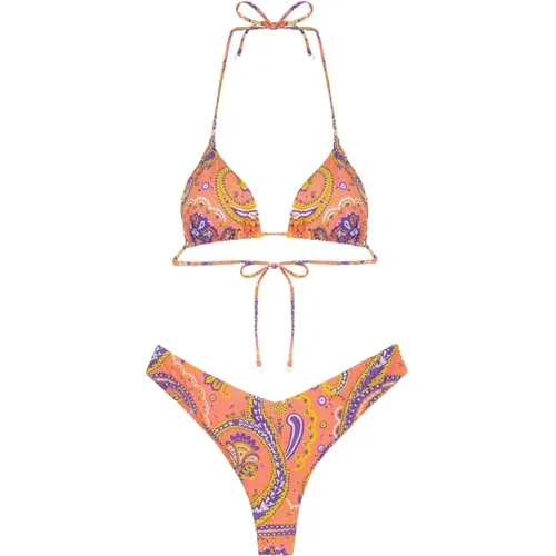 Bikini Triangolo E Slip Americano Fisso Sunrise , Damen, Größe: L - F**k - Modalova