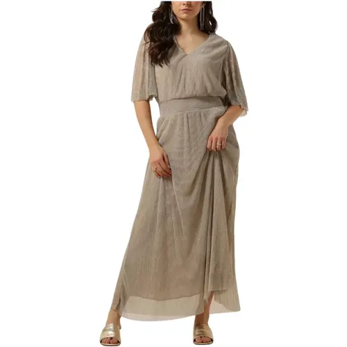 Beige V-Ausschnitt Maxikleid Minus - Minus - Modalova