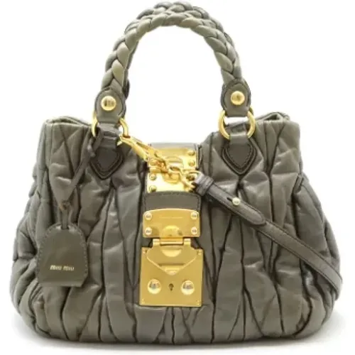 Pre-owned Leather handbags , female, Sizes: ONE SIZE - Miu Miu Pre-owned - Modalova