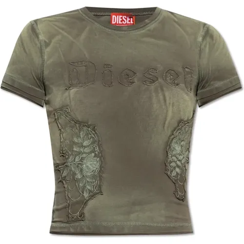 Kurzes T-Shirt `T-Uncut` , Damen, Größe: L - Diesel - Modalova