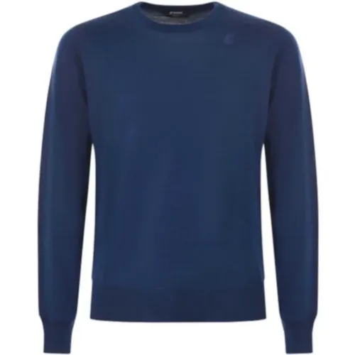 Sebastien Merino Regular Crew Neck Sweater in Bluette , male, Sizes: 2XL, S - K-way - Modalova