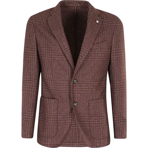 Wool Prince of Wales Check Jacket , male, Sizes: L, M, XL - L.b.m. 1911 - Modalova