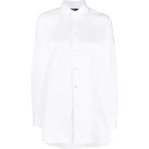 Oversize button front shirt , female, Sizes: 2XL, L, XL - Ralph Lauren - Modalova