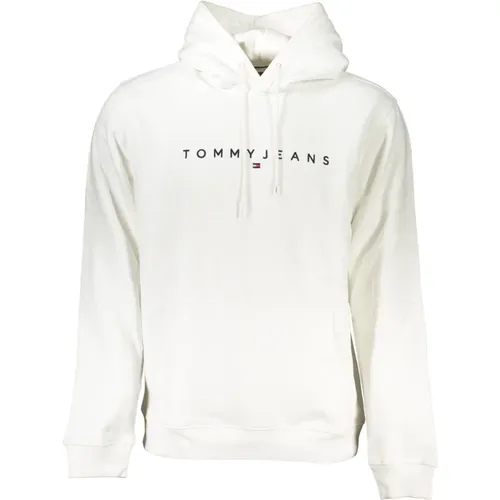 Kapuzenpullover Weiß Besticktes Logo , Herren, Größe: XL - Tommy Hilfiger - Modalova