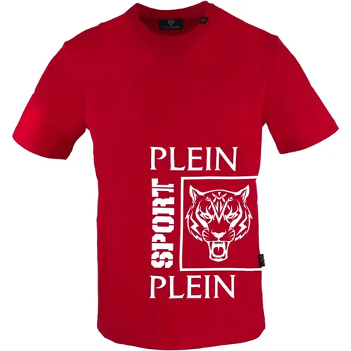 Kurzarm Baumwoll T-Shirt Monochromes Logo , Herren, Größe: S - Plein Sport - Modalova
