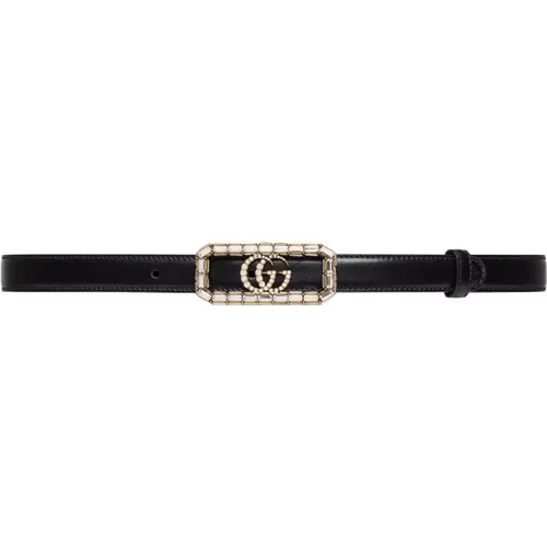 Crystal Logo Thin Belt , female, Sizes: 75 CM, 80 CM, 70 CM - Gucci - Modalova