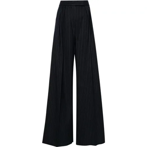 Wool Blend Pinstripe Trousers , female, Sizes: 2XS - Max Mara - Modalova