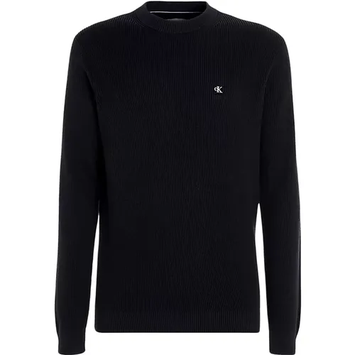 Logo Pullover mit Badge , Herren, Größe: L - Calvin Klein Jeans - Modalova