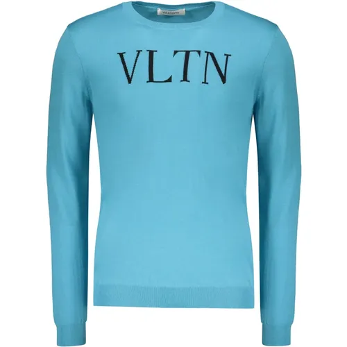 Gerippter Crew-Neck-Pullover mit Logodetail - Valentino - Modalova