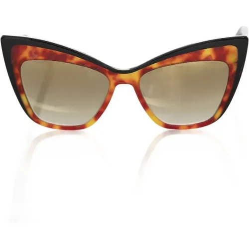 Cat Eye Sonnenbrille Schildpatt Schwarz , unisex, Größe: ONE Size - Frankie Morello - Modalova