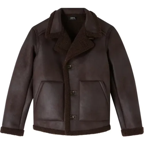 Faux Shearling Blouson Jacke , Herren, Größe: L - A.P.C. - Modalova