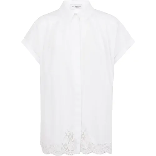 Cotton Shirt with Lace Details , female, Sizes: XS, S, 2XS - Ermanno Scervino - Modalova