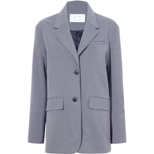 Grauer Flanell-Blazer mit Verstellbarem Gürtel , Damen, Größe: M - Proenza Schouler - Modalova