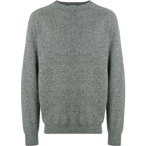 Grauer Lambswool Crew Neck Pullover , Herren, Größe: XL - Sunspel - Modalova