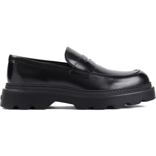 Klassischer Nero Loafer für Herren,Schwarze Leder Slip-On Flache Schuhe - TOD'S - Modalova