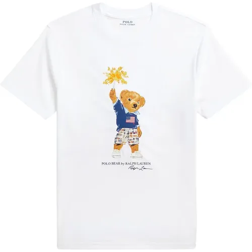 Bärenmotiv Baumwoll-T-Shirt - Ralph Lauren - Modalova