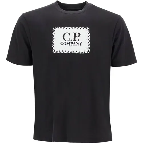 T-Shirt mit Logo-Print , Herren, Größe: M - C.P. Company - Modalova