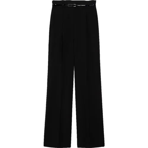 Hochtaillierte Wollhose Schwarz , Damen, Größe: S - Max Mara Studio - Modalova